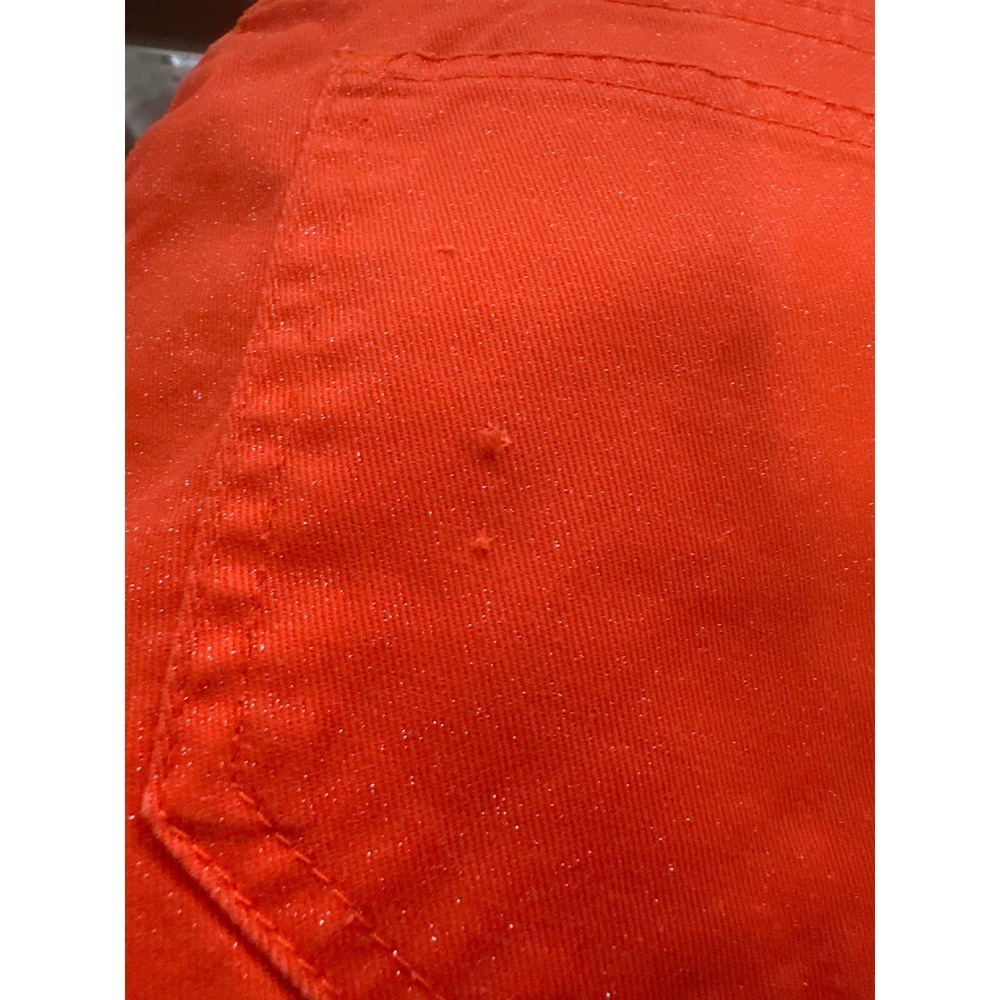 Limited Too Girls Orange Sparkle Denim Shorts Kids Size 14 Fun Fashion Jeans - Picture 7 of 7